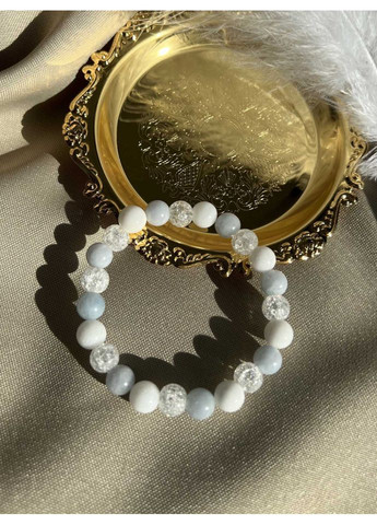 Браслет із натурального каміння аквамарину, кришталю, нефриту 4849 LeBijou (367580004)