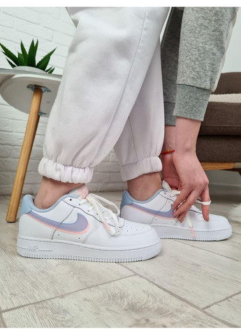 КРОСІВКИ ЖІНОЧІ NIKE AIR FORCE 1 WHITE BLUE PINK НАЙК АІР ФОРС 1 ПРЕМІУМ No Brand рожеві демісезони (367115103)