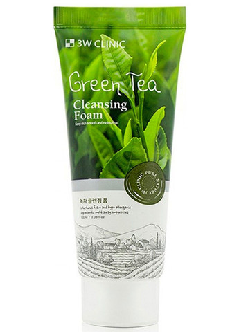 Пенка для умывания с экстрактом зеленого чая, Green Tea Cleansing Foam - 100 мл 3W Clinic (285813613)