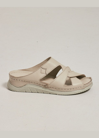 Бежевые шлепанцы на танкетке кожа ALTURA