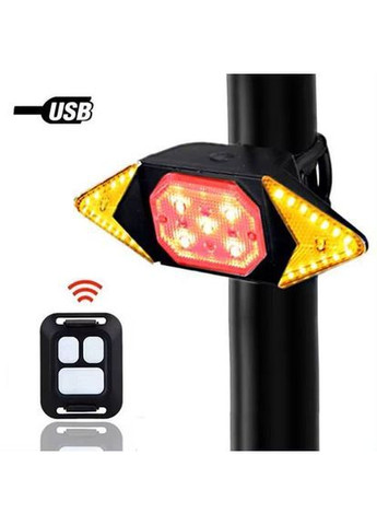 Велофонарь с поворотами LY-6700 red+yellow+blue с аккумулятором + пульт управления No Brand (369720281)