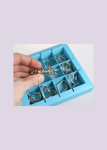 Набір головоломок 10 Metall Puzzles blue 3D Puzzle 473356, 10 головоломок Eureka (302317817)