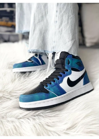КРОССОВКИ ЖЕНСКИЕ NIKE AIR JORDAN 1 RETRO HIGH TIE-DYE V2 НАЙК АИР ДЖОРДАН No Brand комбинированные демисезоны (391017102)