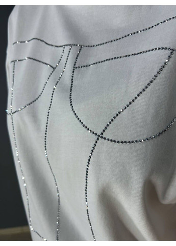 Футболка жіноча A-N 0098 з камінням імітація корсету оверсайз No Brand - (332484673)