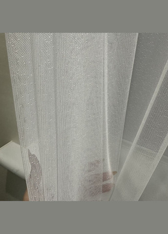 Готовий пошитий тюль з мармуровим низом білого кольору 300х270 см No Brand (299712234)