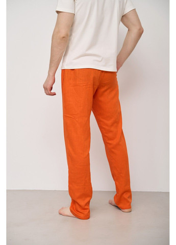 Пижама мужская футболка молочная + штаны лен оранжевые Handy Wear (280931904)