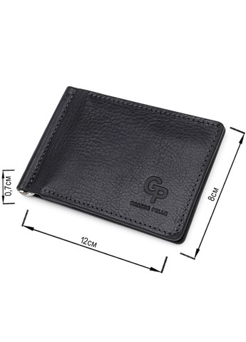 Чоловічий затиск для грошей з монетницею 11548 Чорний Grande Pelle (329151549)