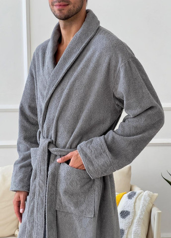 Мужской махровый халат с шалевым воротником, размер 2XL Vishnya (328389371)