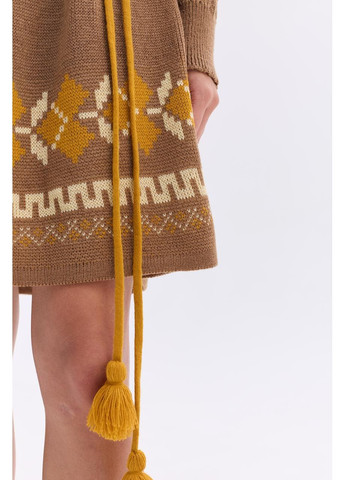 Коричнева в'язана сукня «уляна» MEREZHKA з орнаментом