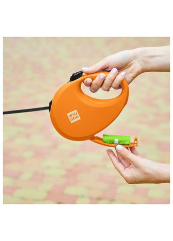 Поводок для собак R-leash с контейнером для пакетов L до 40 кг 5 м (26294) WAUDOG R-leash з контейнером для пакетів L до 40 кг 5 м п (366520570)