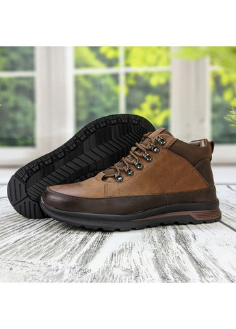 Коричневые зимние ботинки зимние мужские на меху Fashion