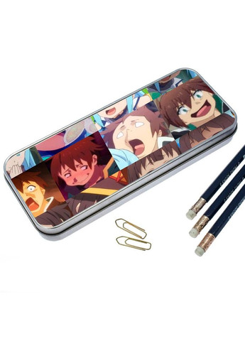 Органайзер для канцелярских принадлежностей металлический, кейс для мелочей КоноСуба #008 7*18 см Silver No Brand (309157289)