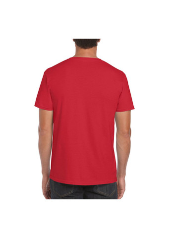 Червона футболка чоловіча однотонна червона 64000-199c з коротким рукавом Gildan Softstyle