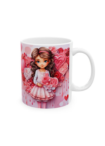 Керамическая чашка с дизайном "Девушка с розами"- 2 No Brand (368671506)