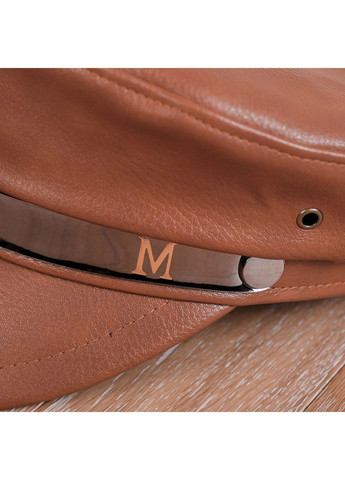 Женская фуражка, кепи Michel с экокожи коричневая No Brand (302672955)