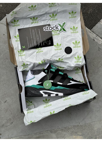 Серые демисезонные кроссовки мужские adidas niteball black green адидас найтбол No Brand