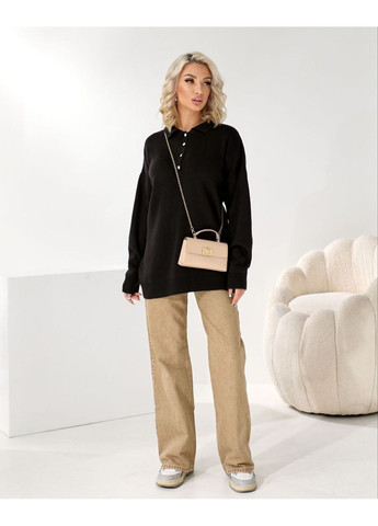 Чорний подовжений светр туреччина Osoblyva