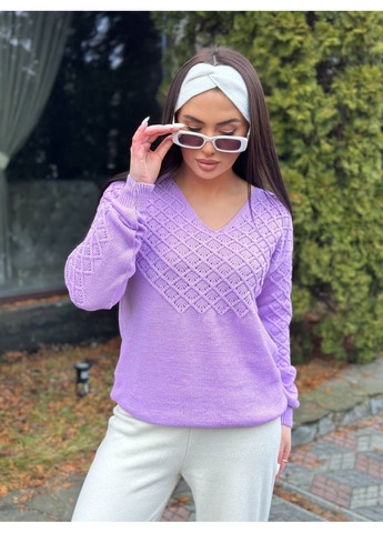 Сиреневый демисезонный джемпер, цвет сиреневый No Brand