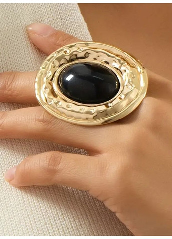 Набор бижутерии массивный браслет и кольца с черной вставкой, 1786 No Brand (369785312)