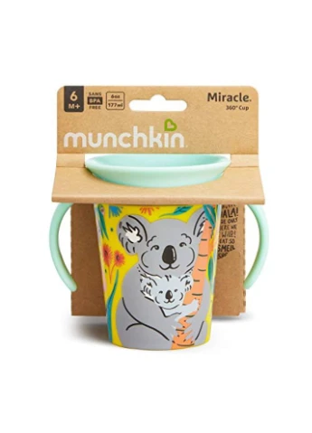 Чашка непроливная "Miracle 360 WildLove Koala", 177 мл, цвет бирюзовый (051832) Munchkin (391543541)