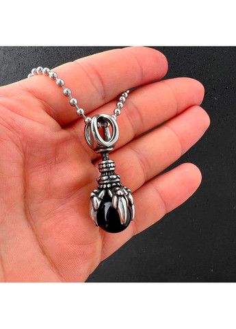Готичний панк кулон з чорною кульою з медичної сталі PS-093 No Brand (299340285)