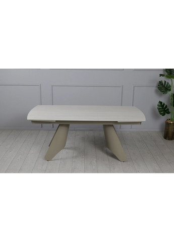 Стол Кармен обеденный раскладной 1800/2600x900x750 мат ноги тауп Prestol (363262345)