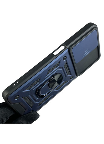 Чехол для A57 4G бронированный с кольцом со шторкой на камеру на оппо а57 4г тёмно-синий rg1 Oppo (366023130)