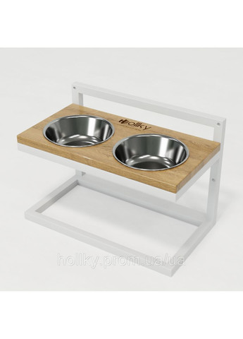 Миски на регулируемой подставке для средних собак Flex M (2×0.85 л) FM-422530-WHNT Hollky (365652751)