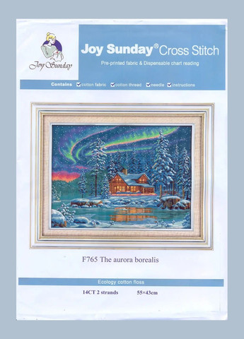 Набор для вышивания по нанесённой на канву схеме "The aurora borealis".AIDA 14CT printed, 55*43 см Joy Sunday (313613413)
