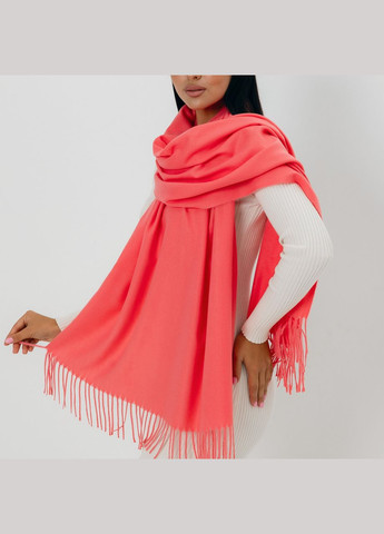 Кашеміровий однотонний шарф "Жасмін" Кораловий 104019 Cashmere (322502068)