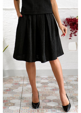Черная повседневная женская пышная юбка из твида (ll72660090) LadyLike