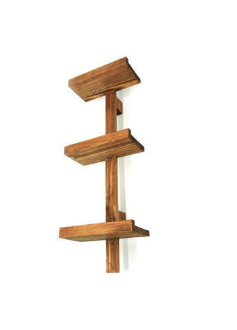 Полиця настінна для квітів з дерева Терезина капучино (ЦВС-002109) No Brand (328228341)