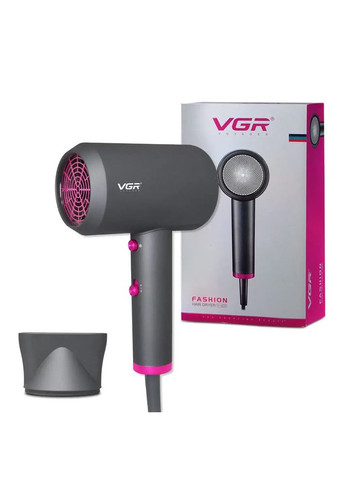 Професійний фен V-400, 3 рівні обдування, 3 рівні температури, насадка-концентратор, Box VGR (371388450)