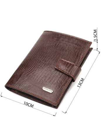 Оригінальне вертикальне чоловіче портмоне середнього розміру з натуральної шкіри з тисненням 21734 Коричневе Canpellini (331908184)