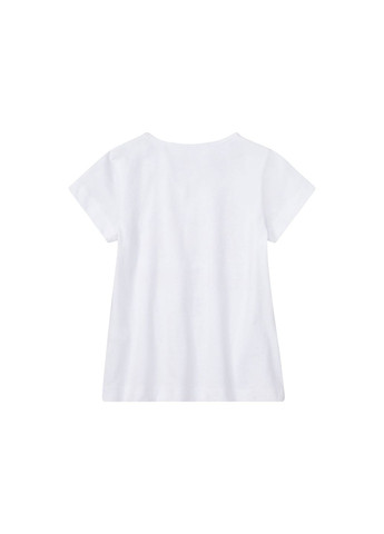 Белая демисезонная футболка хлопковая з принтом для девочки barbie 381966 Disney
