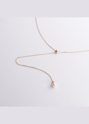 Колье - галстук Жемчужина на цепочке в желтом золоте (регулируемая длина) кол02635 65 65 Oniks (348830252)