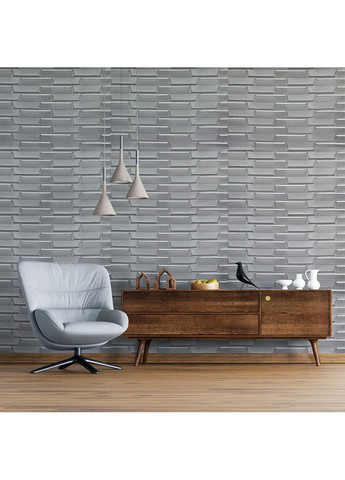 Самоклеющаяся 3D панель 1960x700x5мм Кладка Серебро love-shopping Sticker Wall (354657491)