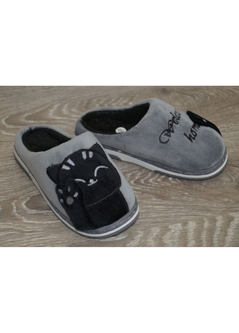 Тапочки дитячі з милим котиком сірі з чорним Lion (361361129)