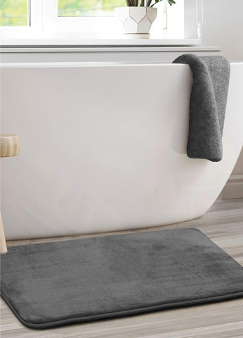 Антиковзаючий, м'який килимок для ванної з ефектом пам'яті - 50 х 80 см Графітовий Aquarius (281327192)