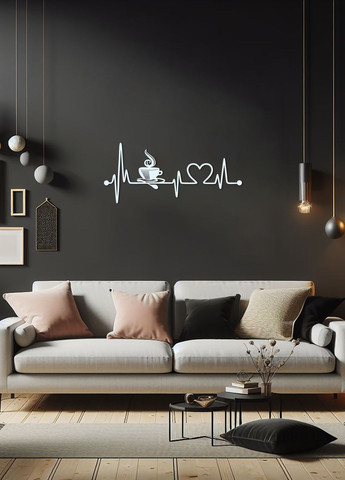 Сучасна картина на кухню, декор для кімнати "Кава для коханої", мінімалістичний стиль 60х25 см Woodyard (291842146)