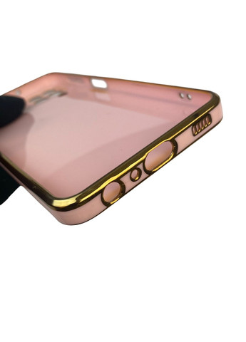 Чехол для Galaxy A22 4G SM-A225F с кольцом-подставкой с золотой окантовкой на самсунг а22 пудровый gs1 Samsung (366236166)