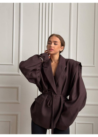 Жіночий жакет з акцентними рукавами та поясом Україна (351386361)