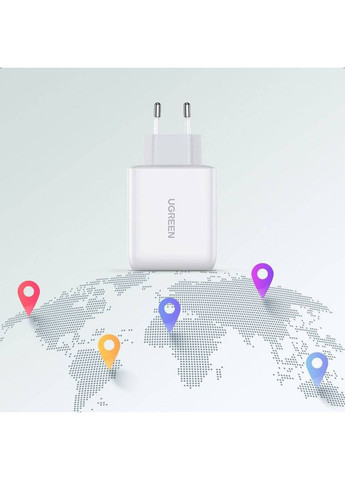 Мережевий зарядний пристрій 38W USB-C Wall Charger EU (White) (UGR-60468) (UGR-60468) Ugreen CD170 (361346665)