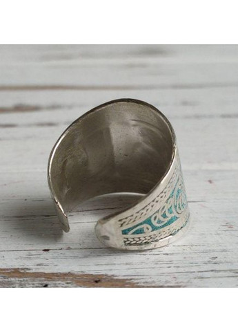 Етнічне кільце під срібло зі сканню й емаллю Ом No Brand (364202361)