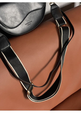 Сумка жіноча через плече крос-боді чорний на широкому ремені No Brand (369935595)