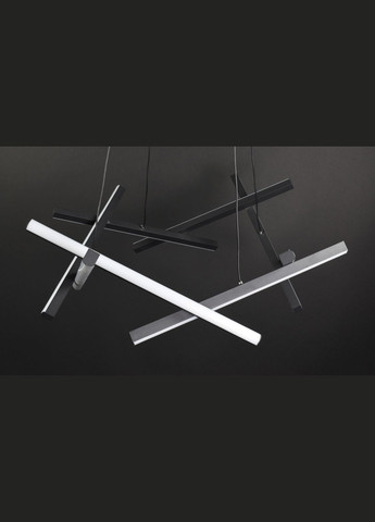 Люстра светодиодная подвесная LED светильник для квартиры на потолок лэд с пультом 27993 Черный 30-100х67х67 см. Sunnysky (364502220)