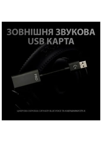 Навушники G PRO X Gaming Headset + Stand USB (991-000358) Logitech G PRO X Gaming Headset + Stand USB Black (388705335)