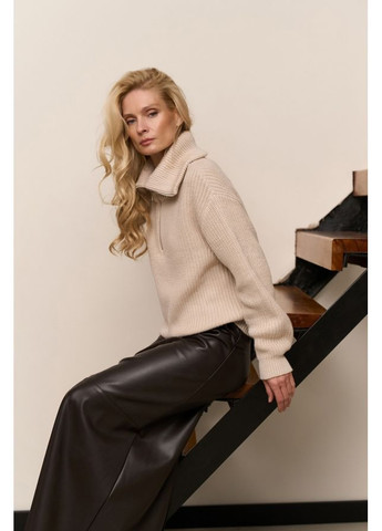 Перловий демісезонний светр на замку 2761 Bellise