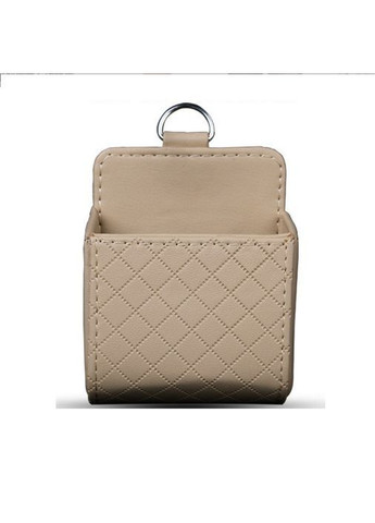 Кожаный карман-органайзер для телефона в автомобиль, навесной органайзер для телефона (бежевый) China (368682345)