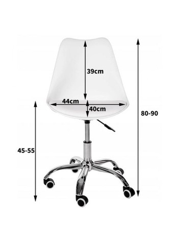 Кресло B-487 на колесах белое, из экокожи. Bonro (349820377)